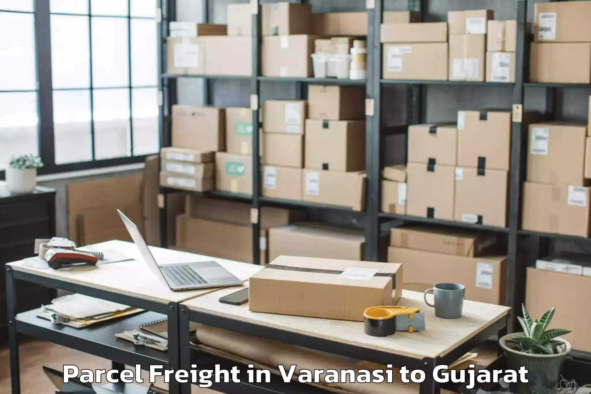 Reliable Varanasi to Dhuvaran Parcel Freight